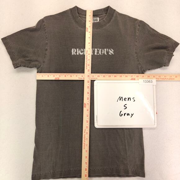 Righteous Trust Jesus Short Sleeve Graphic Crew Neck T Shirt Mens Size S Gray - Picture 5 of 9